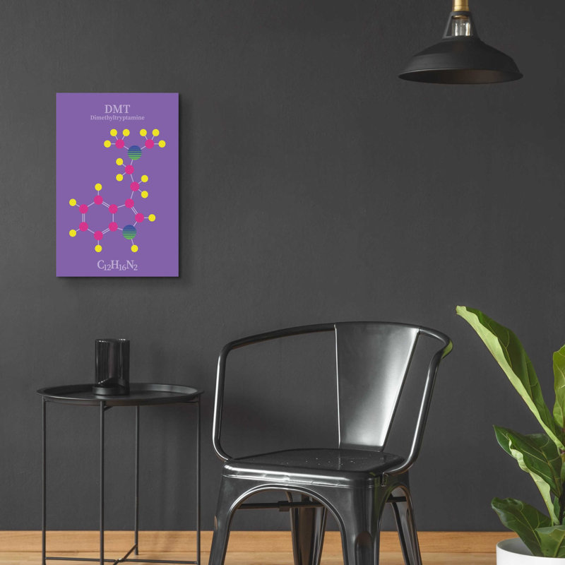 'DMT Molecule' by Epic Portfolio, Acrylic Glass Wall Art, 24" H x 16" W x 0.2" D