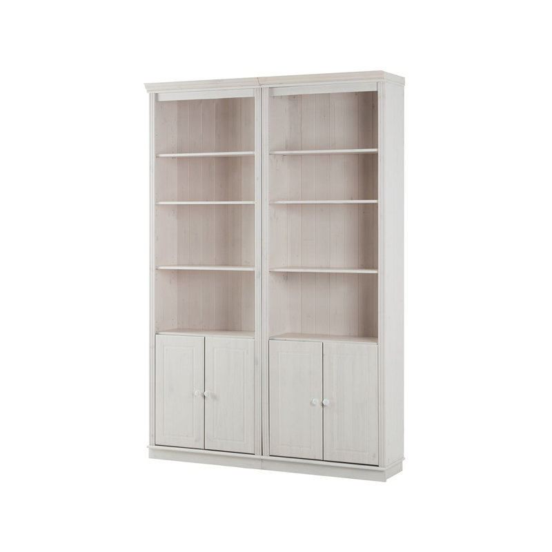 Dejarae 223cm H x 148cm W Library Bookcase, White