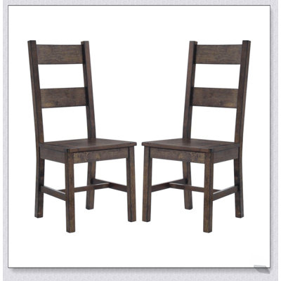 Ensemble de 2 chaises de salle à manger en bois brun doré rustique avec sièges confortables et fabrication robuste pour un décor élégant