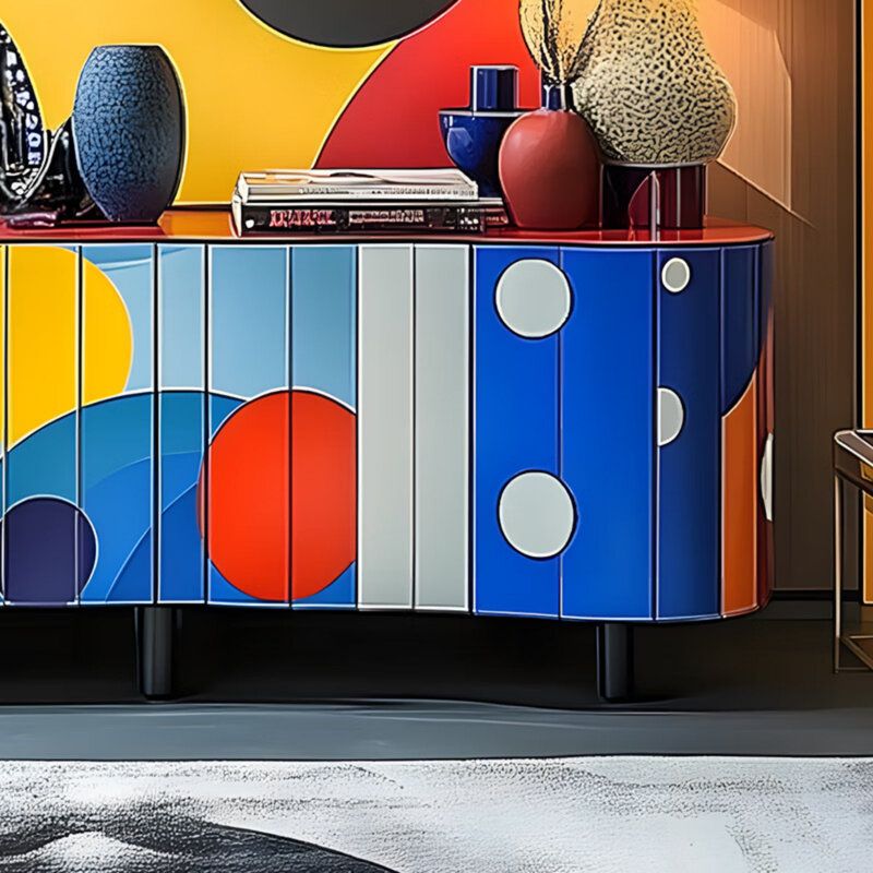 Buffet rétro et sophistiqué, 31.5" H x 78.74" W x 15.75" D