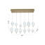 Lustre 12 lumières DEL en laiton satiné avec abat-jour PC-1446042395