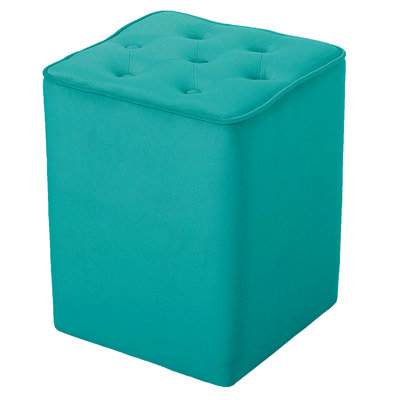 Hepler 40cm Wide Velvet Tufted Square Solid Colour Pouffe Ottoman
