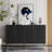 Modern Lacquered 4 Door Wooden Cabinet Sideboard With Adjustable Shelves And Golden Accents, Perfect For Organized Storage And Stylish Decor-656522991