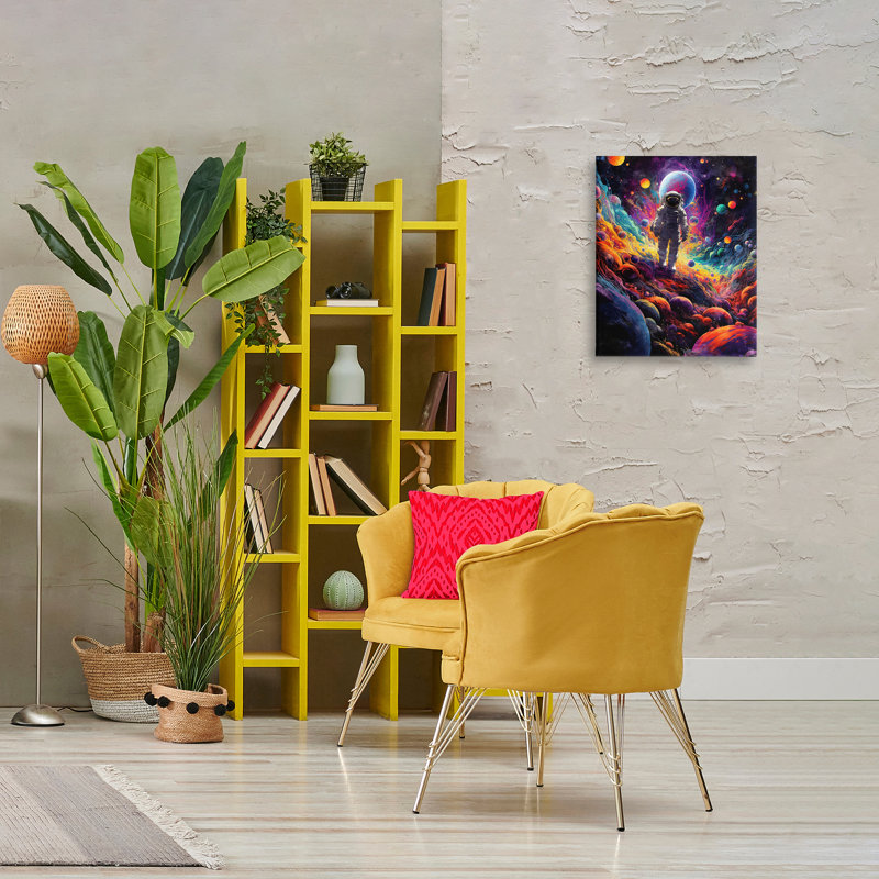 Art mural sur toile «Stepping on Space Terrain» par Nina Blue, H 20 po x l 16 po