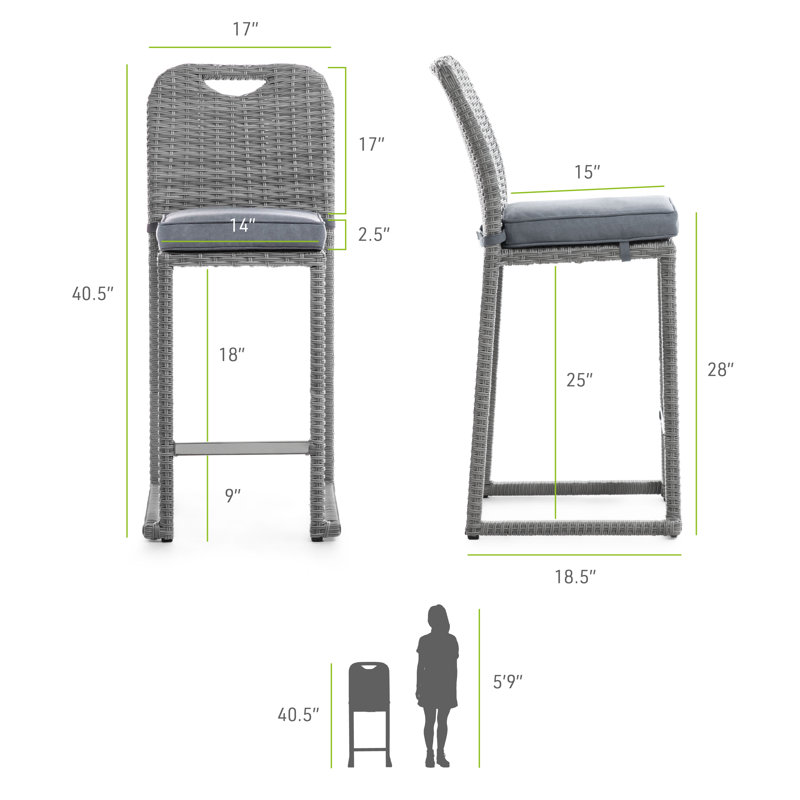 Chaise de bar avec coussin