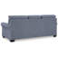 Canapé Sano, polyester bleu denim, 2 coussins décoratifs, 88 pouces