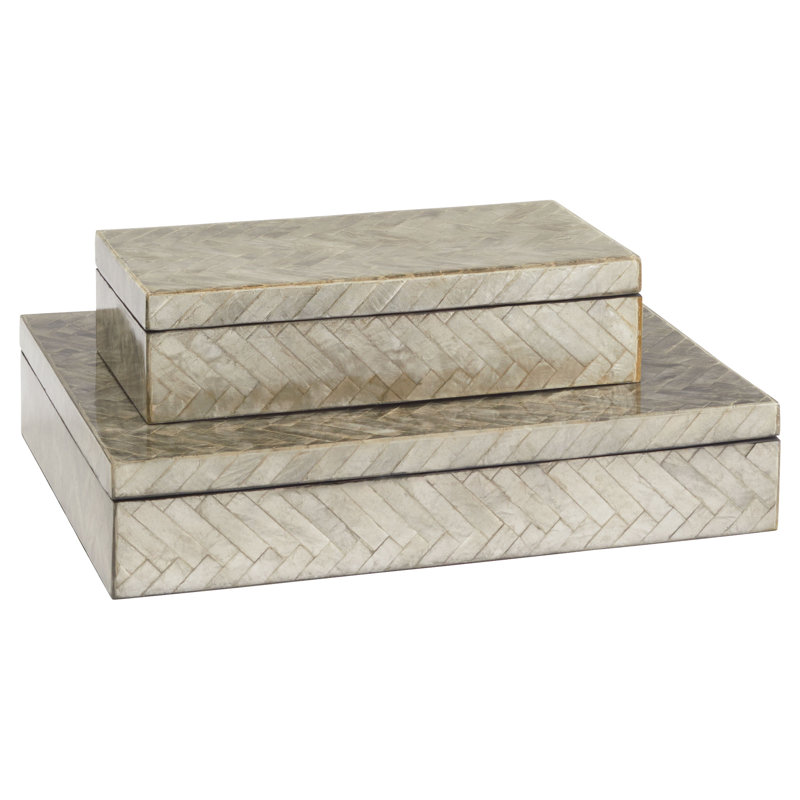 Triton Decorative Box, 3.25" H x 16.25" W x 12.25" D, Smoke