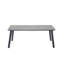 Table d'extérieur pliante avec design peu encombrant, structure en métal et plateau en plastique d'aspect bois, table de patio, brun