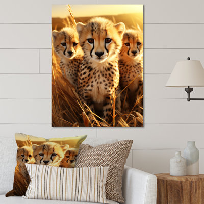 Photo de Cheetah Chase II - art mural en métal léopard / guépard