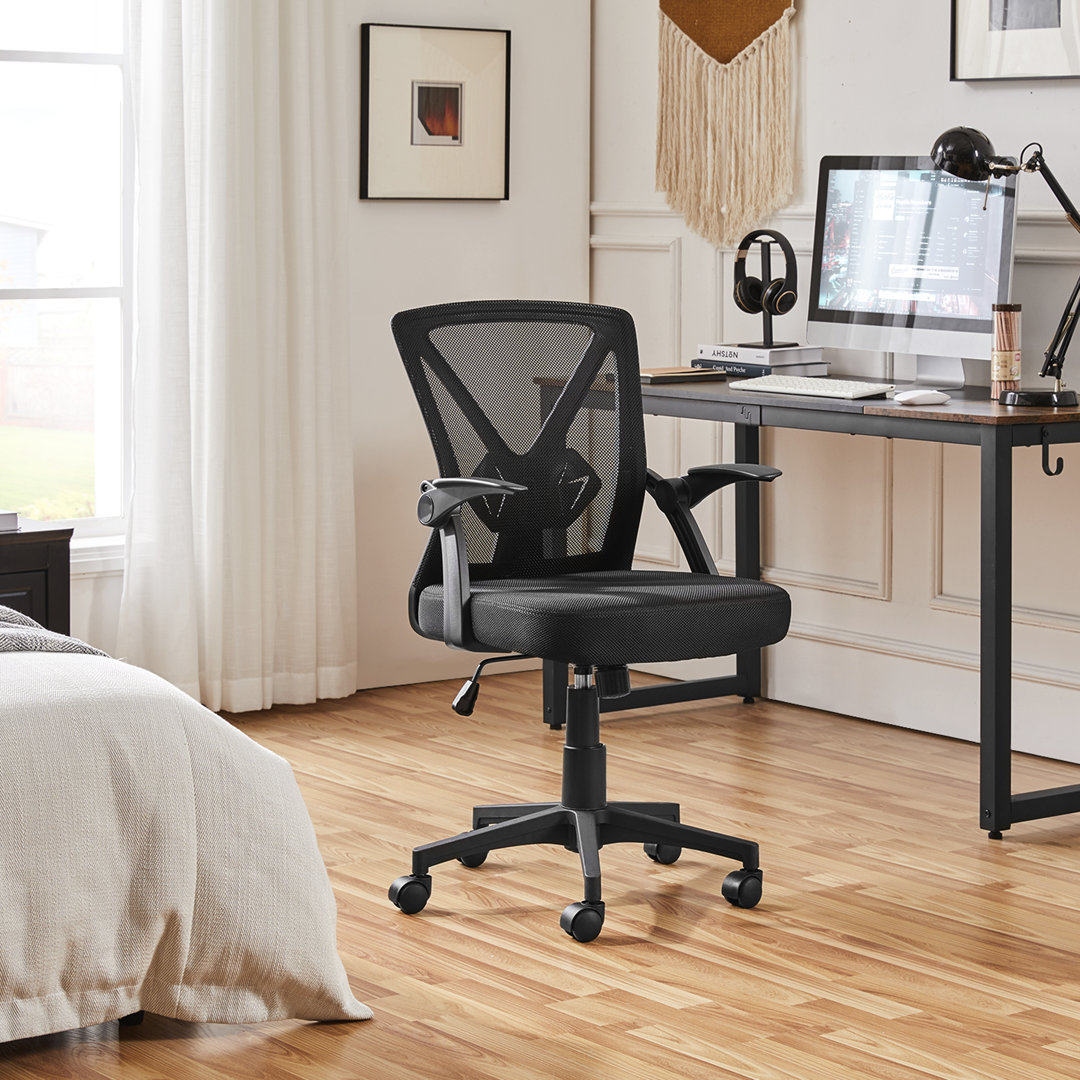 Mesh Desk Chair with Flip-up Armrest