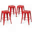 Tabouret à hauteur de comptoir 24 po, tabourets de bar en métal sans dossier, ensemble de 4, non empilable, amovible et facile à assembler, conception peu encombrante pour îlot de cuisine / bar / café / salle à manger-591688198-591688211-591688219