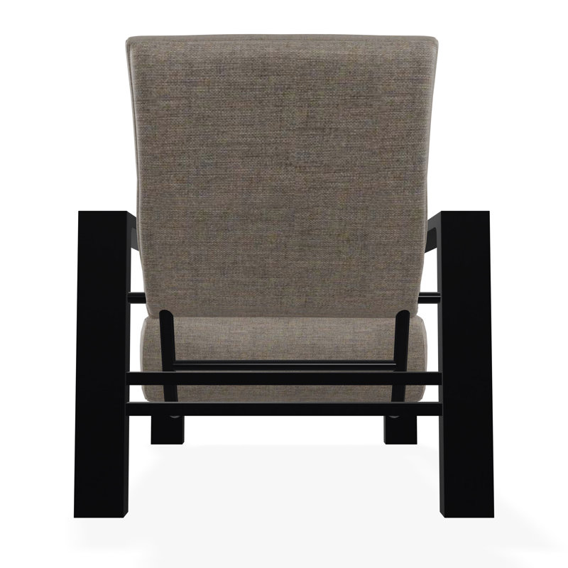 Chaise avec accoudoirs à coussin profond Larssen, Noir, Tissage uni cendre coulée Sunbrella®