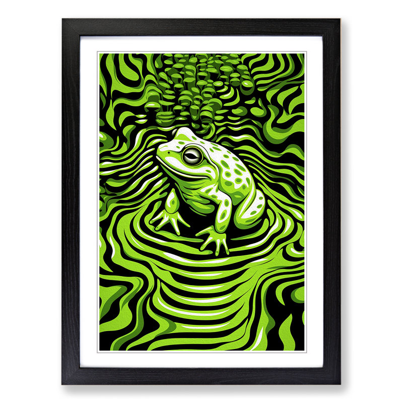 Frog Op - Framed Print, Black Framed, 64cm H x 46cm W