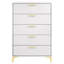 Commode rectangulaire blanche à 5 tiroirs Karena-1622420336