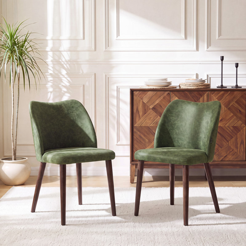 Petites chaises de salle à manger rembourrées en bois massif - Courbe ergonomique et rembourrage moelleux pour espaces multiples