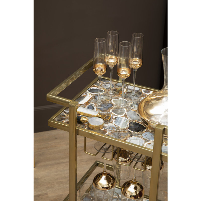 Drummond Metal Bar Cart, Gold