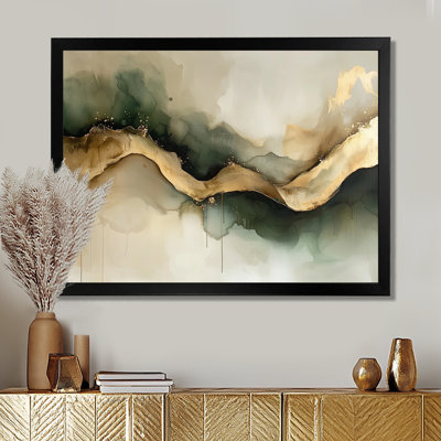 Abstrait encre liquide abstraite Fight Of Emerald II - Art mural abstrait à encre liquide