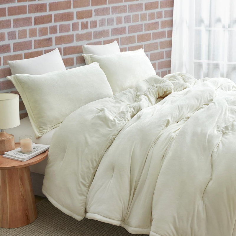 Ensemble d'édredon en polyester, Édredon pour très grand lit + 2 très grandes ta, Beige