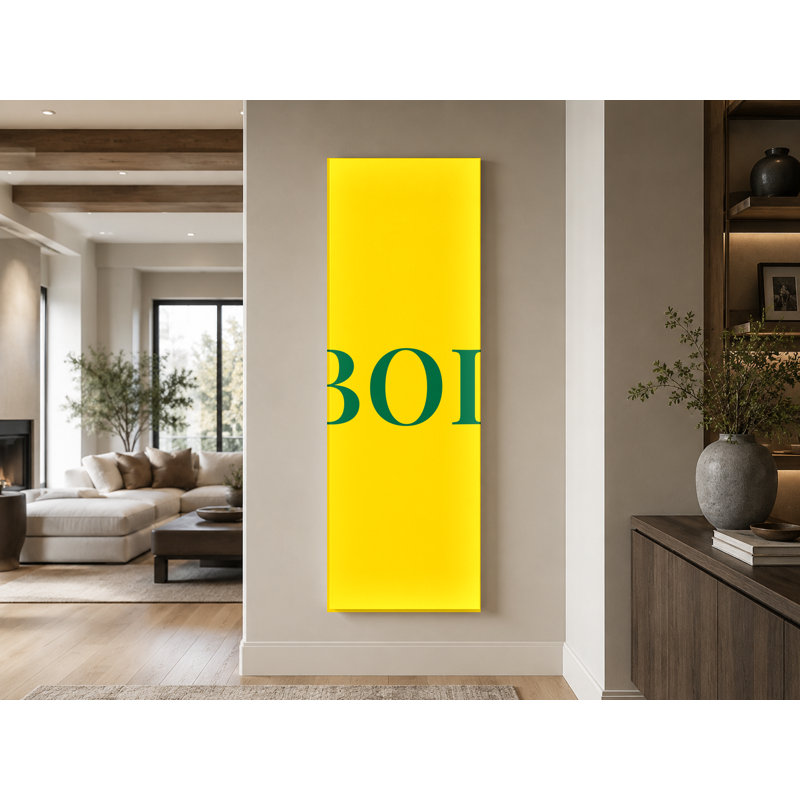 Monogramme de diamant de luxe bolivien, rouge, jaune, vert, art mural sur toile, H 30 po x l 10 po