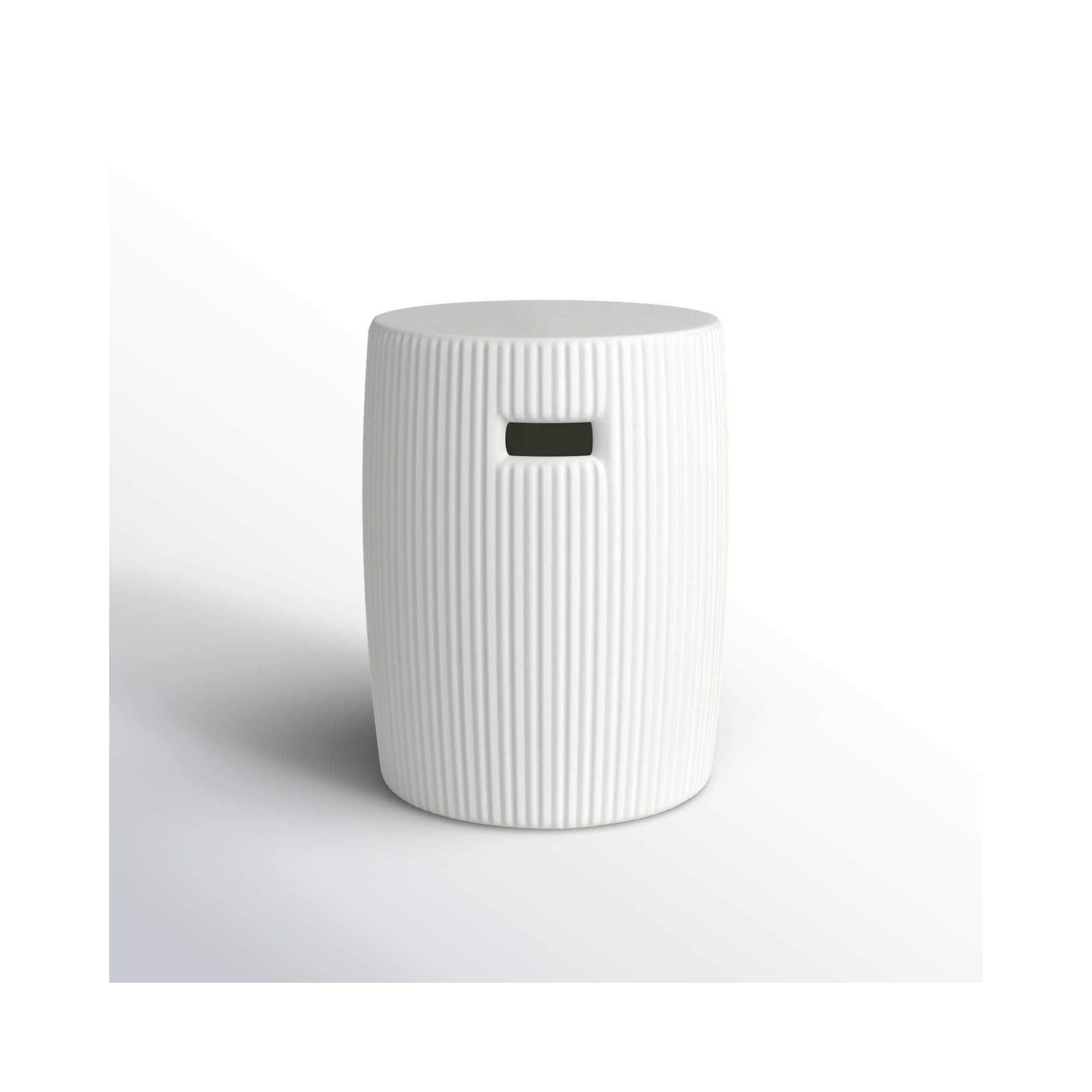 Lionel Round Outdoor Side Table, White