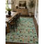 Tapis bleu sarcelle tissé à plat Rare