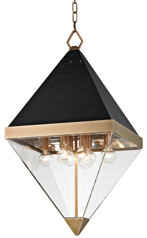 Coltrane 8 - Light Chandelier, Aged Brass/Black
