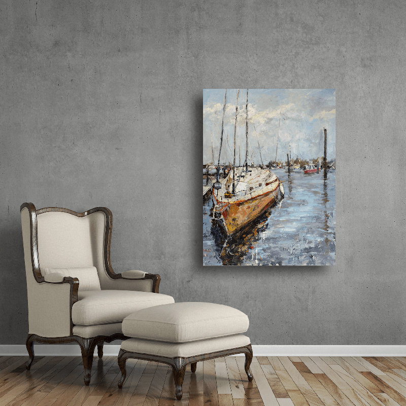 Let Go and Sail - Artist Enhanced Canvas Print, 40" H x 30" W x 1.75" D, Black Framed Canvas