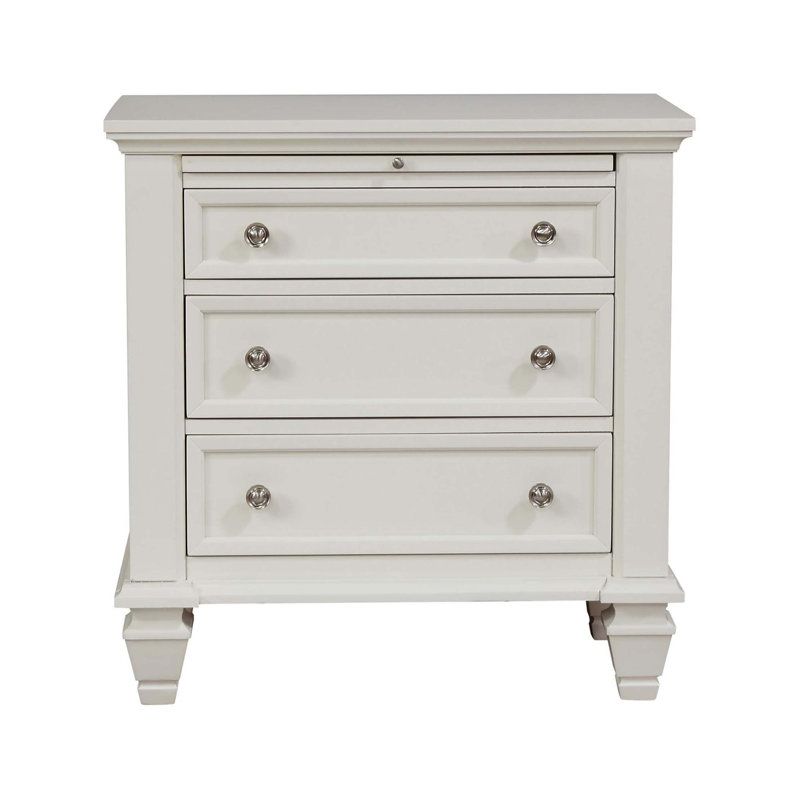 3-Drawer Nightstand with Pull Out Tray