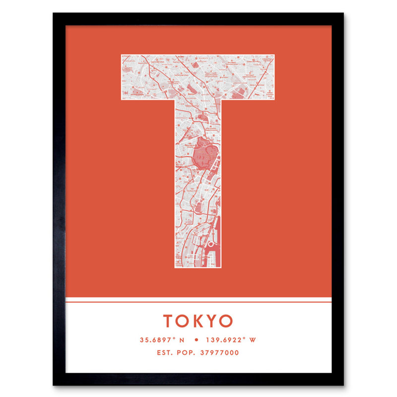 Tokyo Japan City Map - Single Picture Frame Typography
