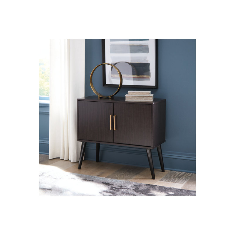 Seletha Accent Cabinet, Dark Brown, Gold