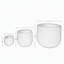 Ensemble de 3 pots de fleurs ronds en oxyde de magnésium, 21,65/14,17/8,66 pouces, avec motif tissé