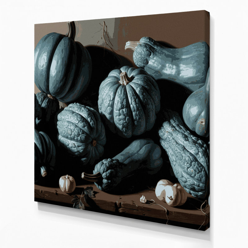 Légumes, art mural sur toile gris Hubbard, H 12 po x l 12 po