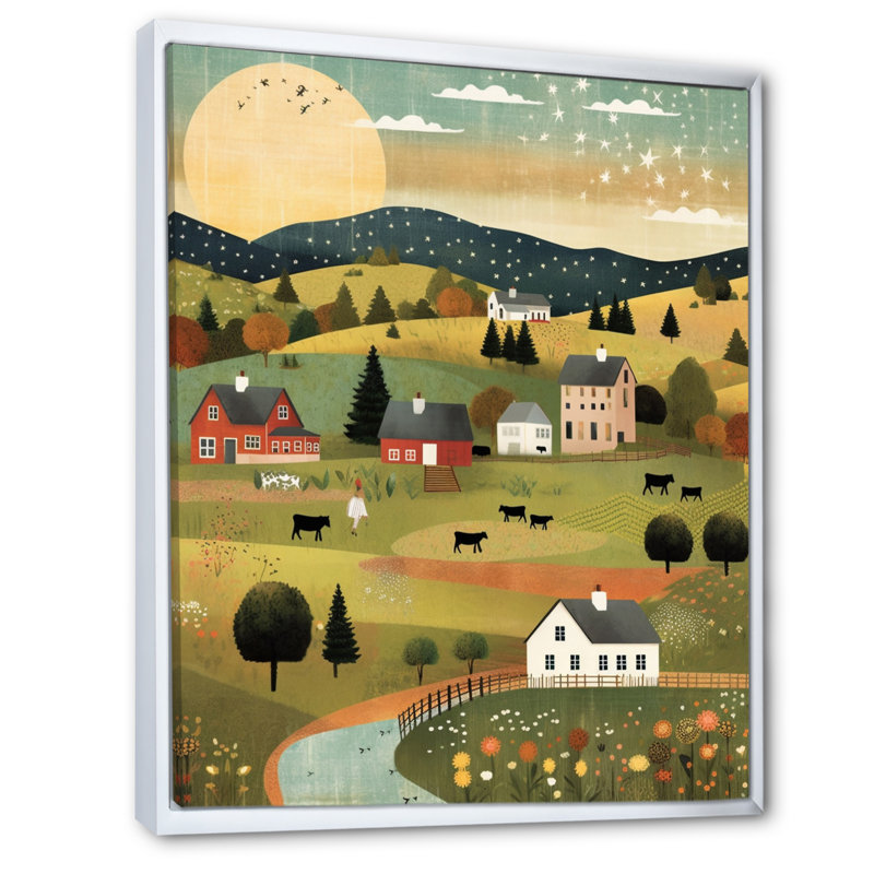 Country Vistas sur impression sur toile, H 20 po x l 12 po x P 1 po, Cadre flottant blanc