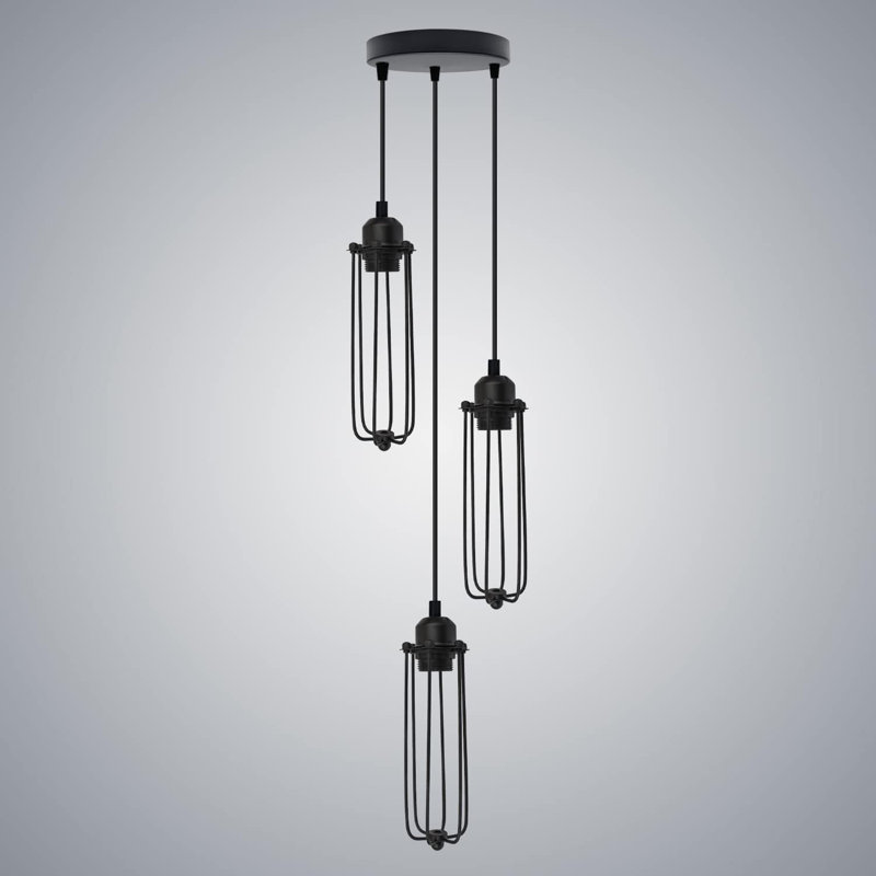 3 - Light Black Caged Pendant