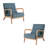 Jyrin Mid Century Upholstered Blue Corduroy Solid Wood Accent Chair with an Extra Pillow-1690814834-1690814840-1784596334