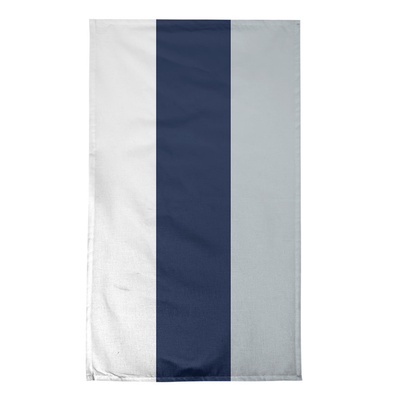 Stripe Tea Towel Kitchen Towel, Poly Twill, White/Navy Blue/Gray New York Bronx Baseball
