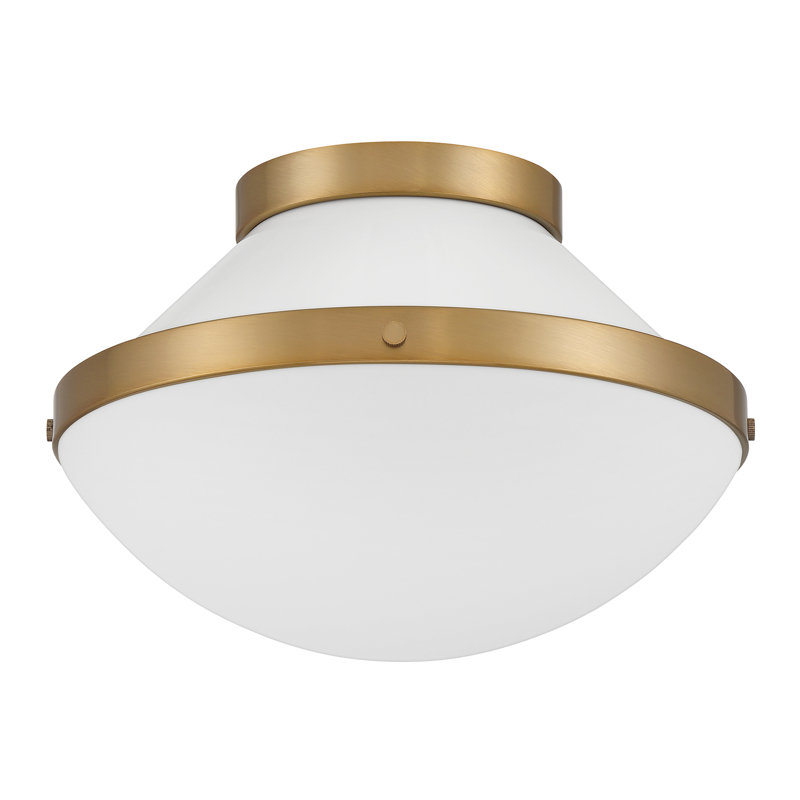 Bolderberg 1 Light Vibrant Flush Mount, White
