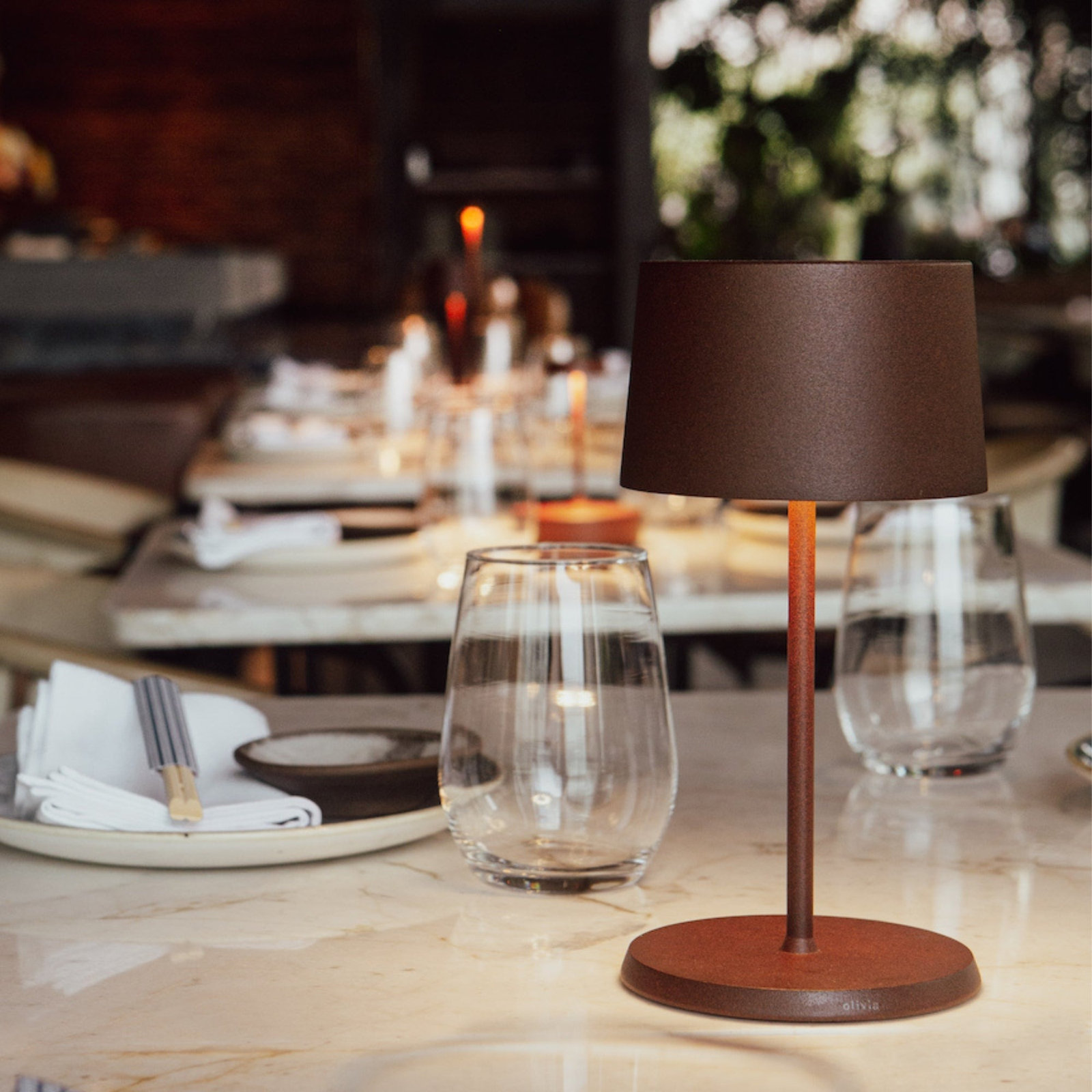 Olivia Pro Mini Table Lamp, Rust