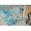 Picasso hand-knotted Wool/Silk Blue/Silver/Black Area Rug-2070242123