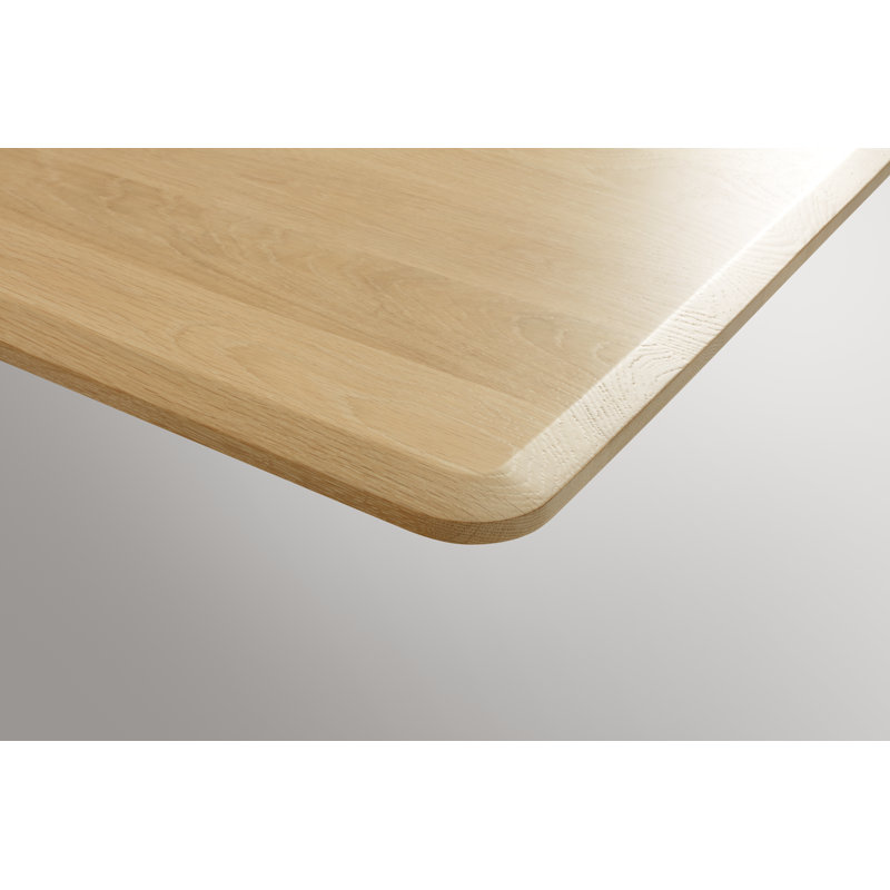 Keeps Solid Wood Dining Table, White Oak, 38" W x 77" L