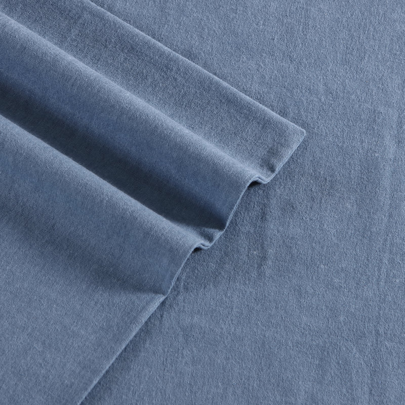 Ensemble de draps en flanelle de coton Eddie Bauer, Ensemble de draps pour lit double, Bleu