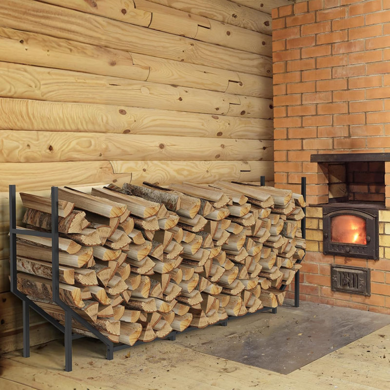 U-shaped Firewood Rack Black