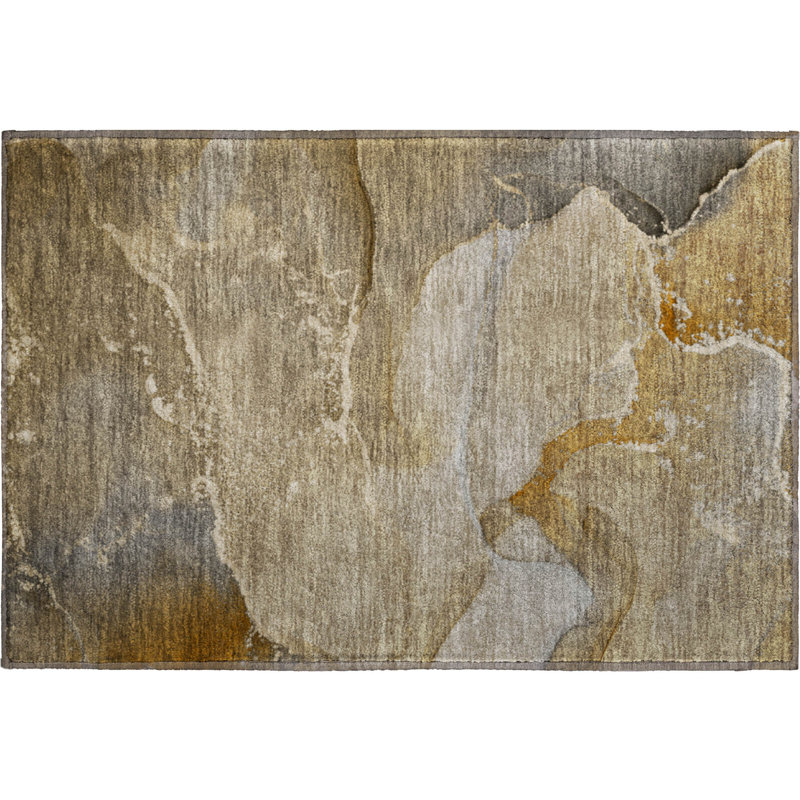 Premium Machine Washable Cerrito AMF517 Brown Rug, Rectangle 1'8" x 2'6"