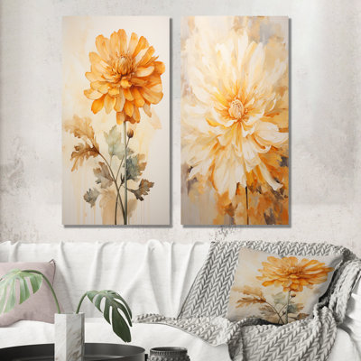 Bouquet de fleurs de souci souci de la nature morte - ensemble d'art mural sur toile souci