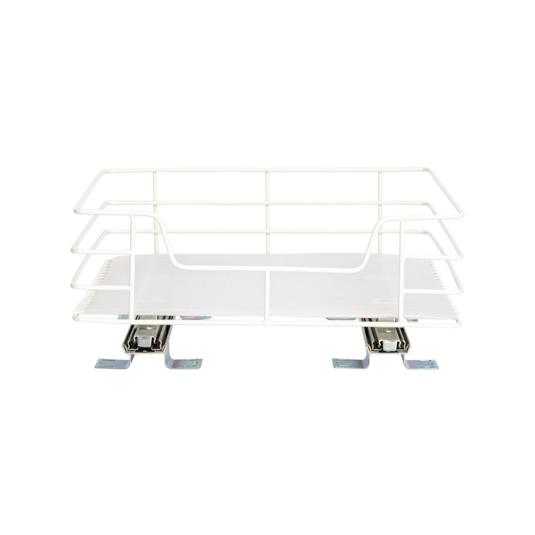 Elizandra Glidez Powder-Coated Steel Pull-Out/Slide-Out Storage Organizer with Plastic Liner for Under Cabinet or Wire Shelf Use - 1-Tier Design - Fits Standard Size Cabinet or Shelf Rebrilliant