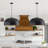 1-Dimmable black gold iron pendant light