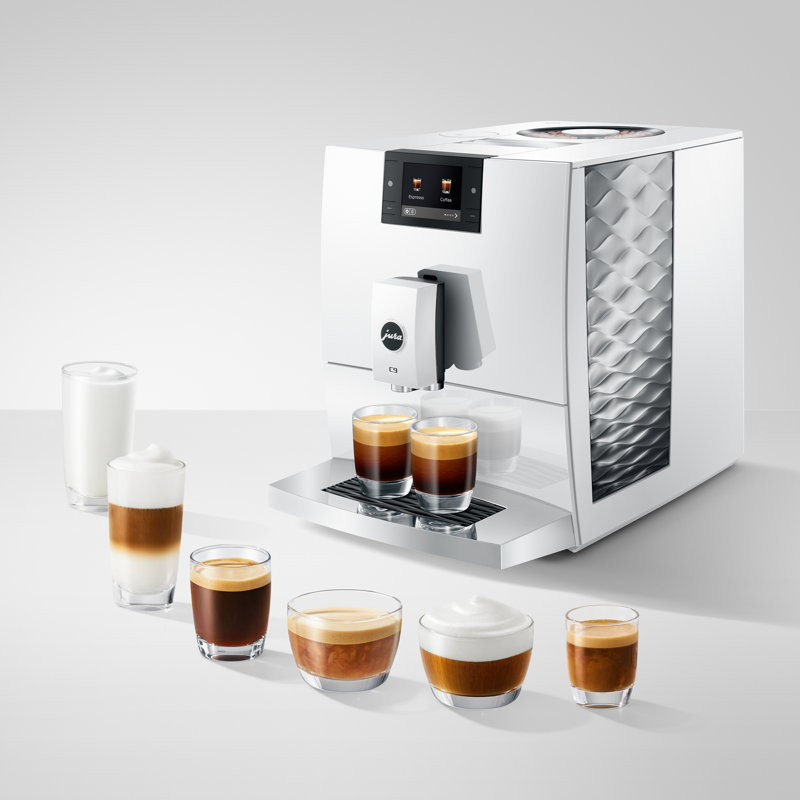 C9 Piano Black Automatic Coffee Machine, White