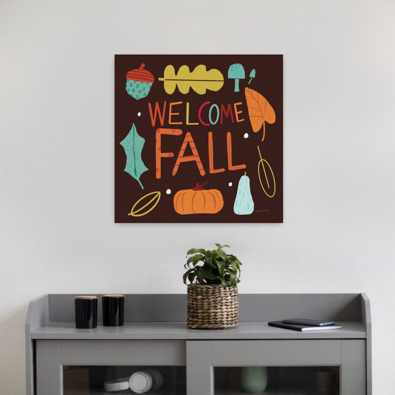 Fall Fun V, art abstrait contemporain d'automne, H 18 po x l 18 po