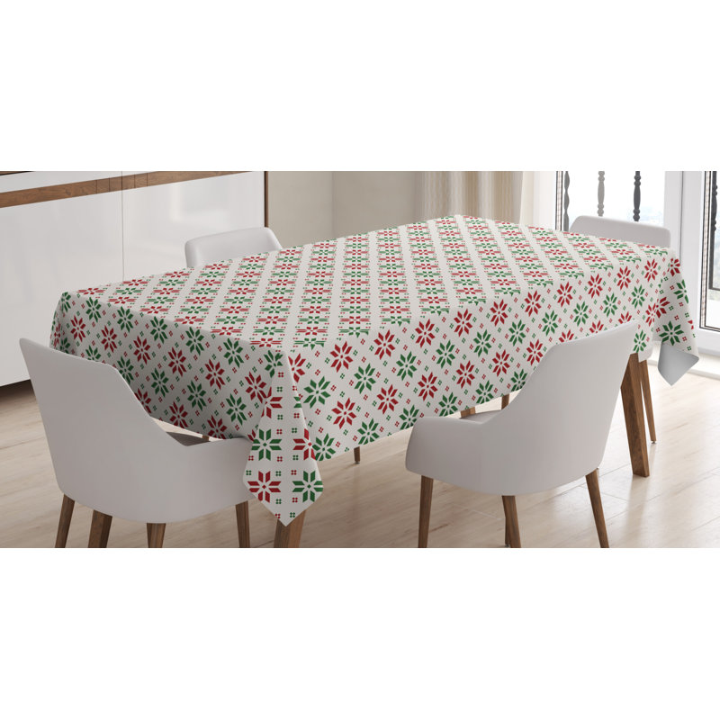 Geometric Christmas Tablecloth, 70" L x 52" W