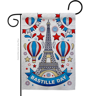 Drapeau de jardin en polyester 19 x 13 po Bastille Day